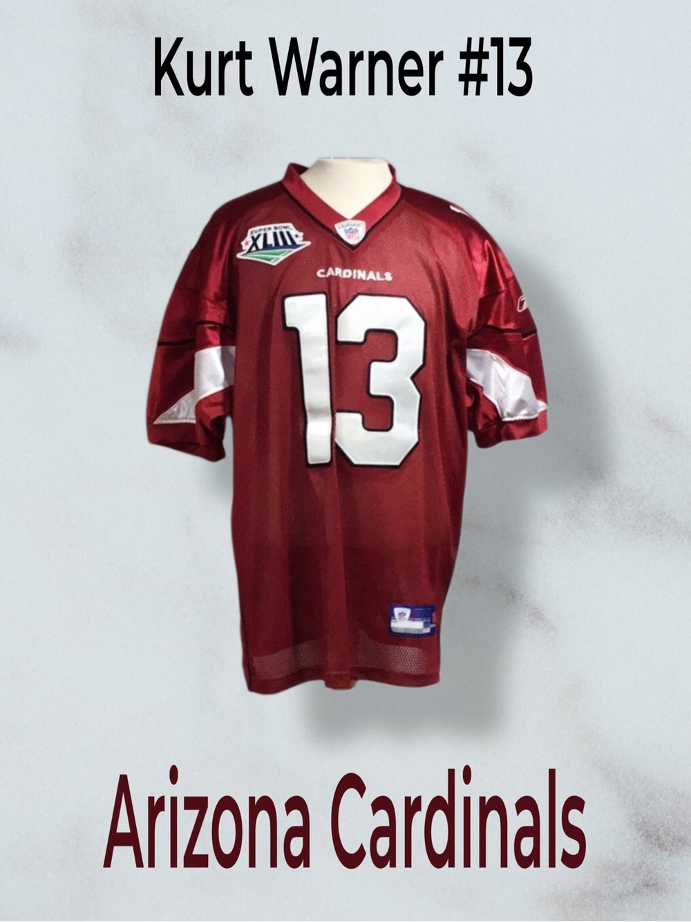REEBOK NFL Kurt Warner Arizona Cardinals #13 Jersey, Size 2XLT